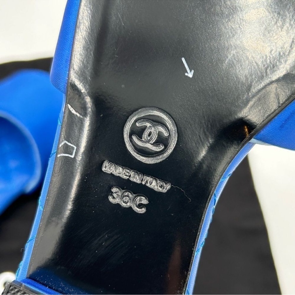 Women’s Chanel CC satin sandal size 36 made in Italy - Picture 9 of 11